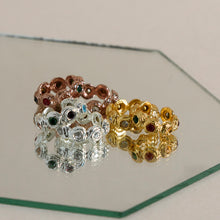Anillo Nido Cristales Multicolor